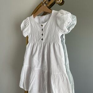 Wonder Nation White Tiered Puff Sleeve Sundress